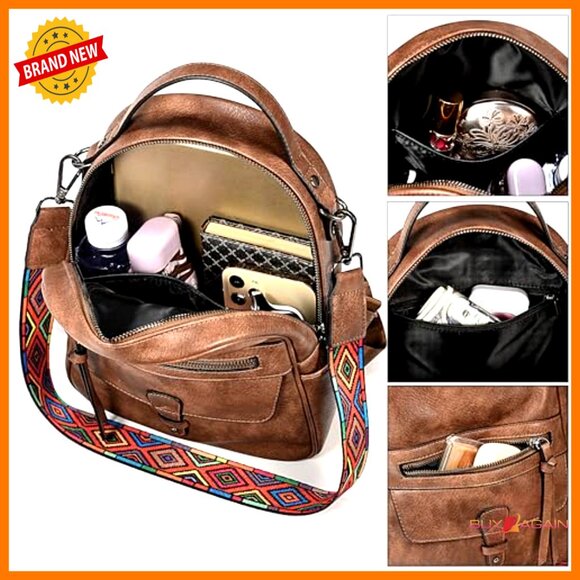 Mini Backpack Convertible Shoulder Bag Crossbody Purse Handbag - Picture 4 of 7